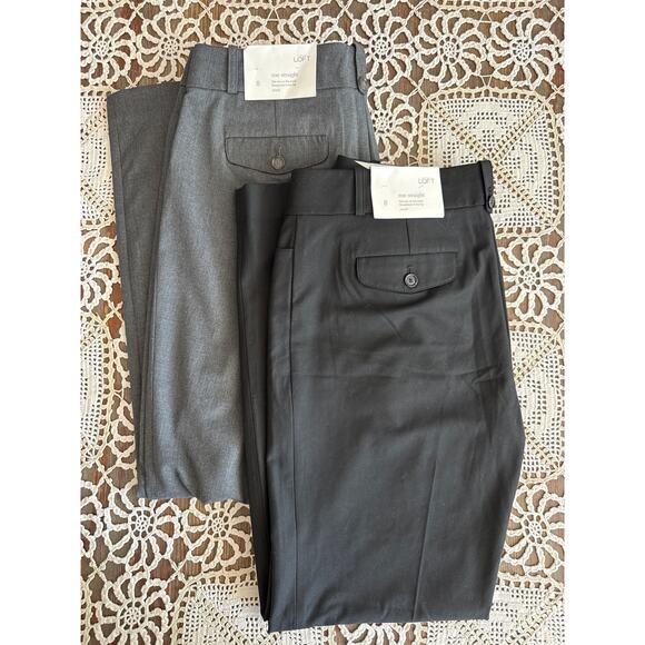 NWT Women's Ann Taylor Loft Zoe Low Rise Straight Leg Trousers Bundle size 8 - Picture 1 of 5